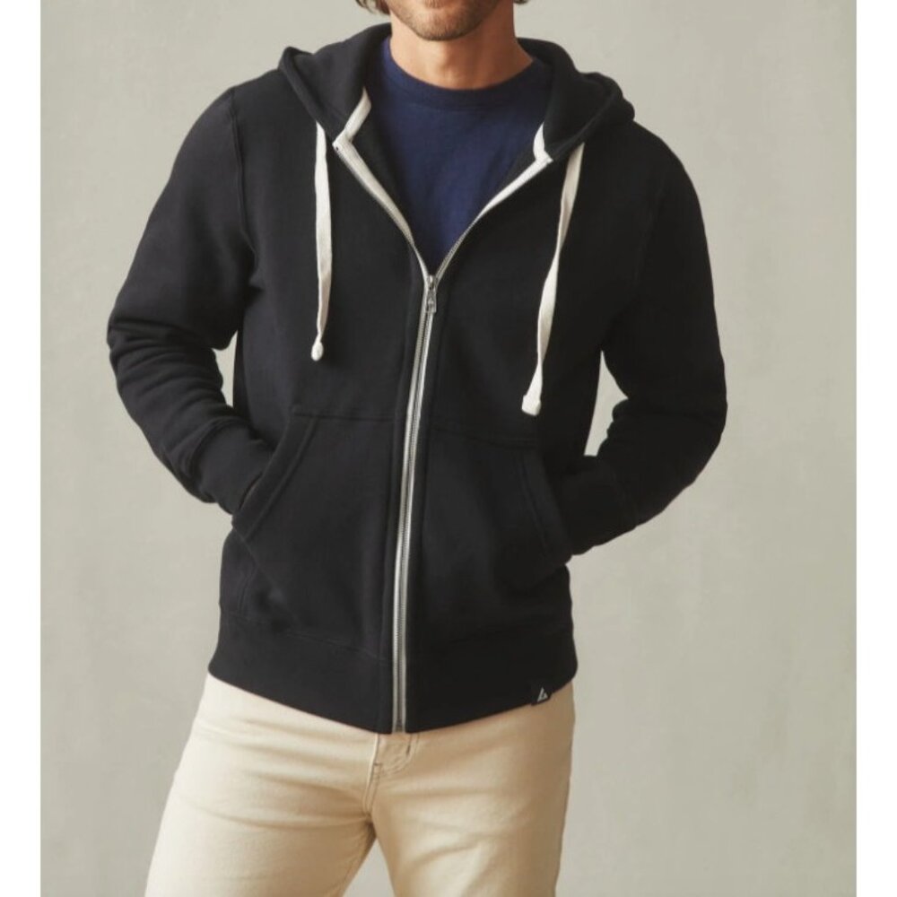 NEW American Giant Mens Medium Midweight Full Zip Up‎ Jacket Black Hooded USA